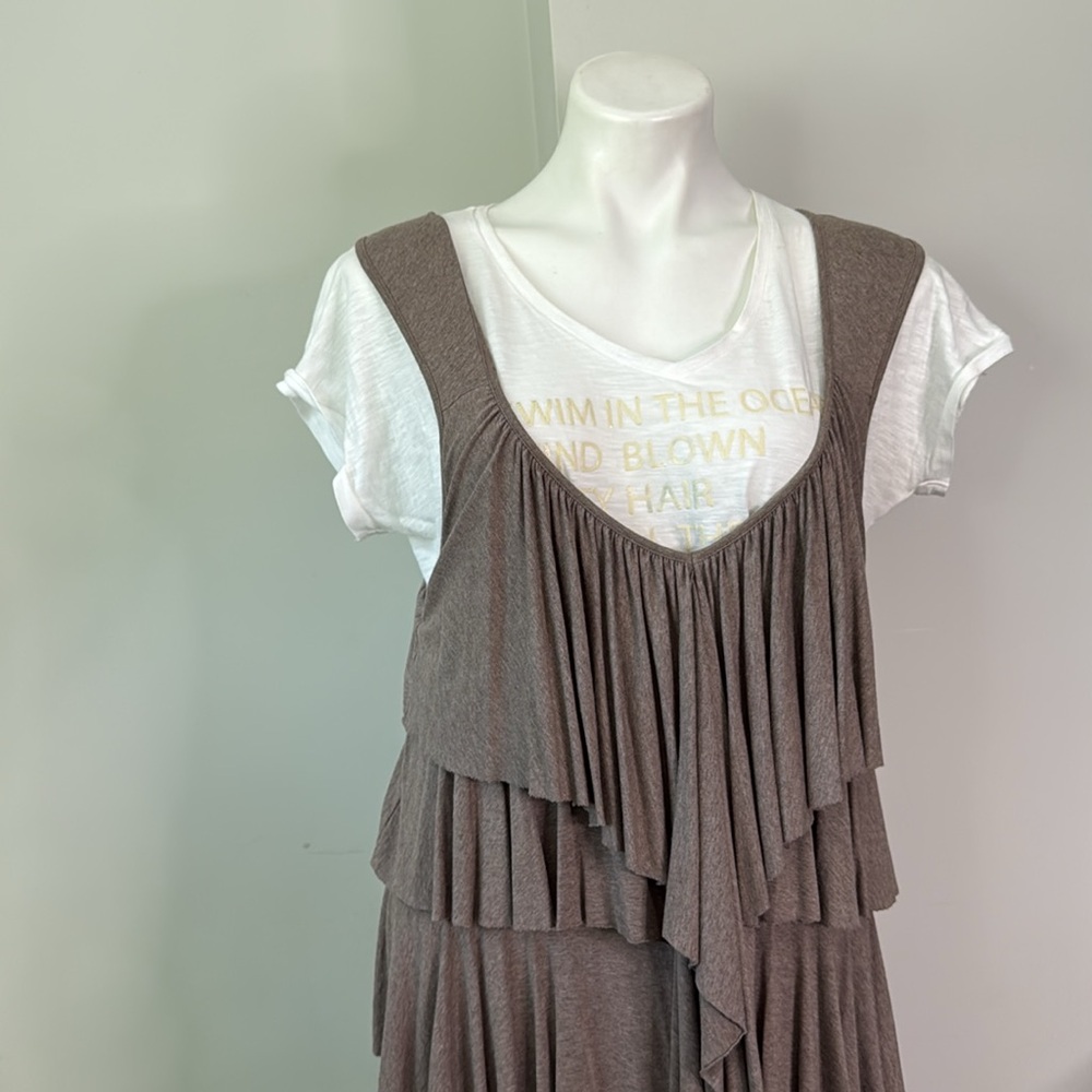 Cynthia Rowley Ruffle Midi Dress Rayon size XL EUC